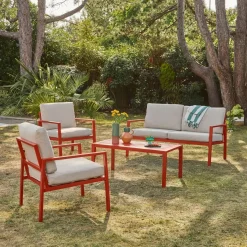 Aluminium-Gartenmöbelset für 4 Personen