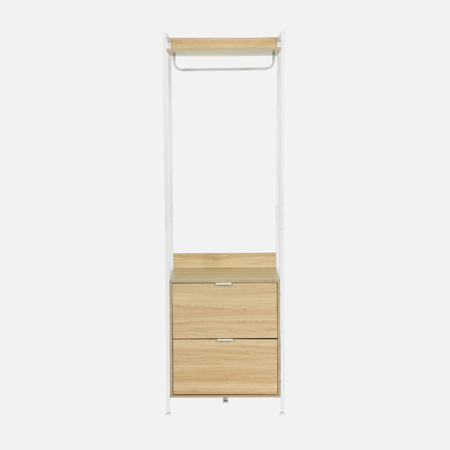 Ankleidemodul mit 1 Kleiderschrank, 2 Schubladen und 1 Regal