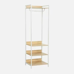 Ankleidemodul mit 1 Kleiderschrank und 3 Regalen