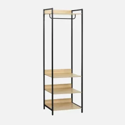 Ankleidemodul mit 1 Kleiderschrank und 3 Regalen