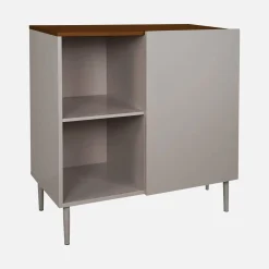Anrichte, Sideboard aus Metall mit Holzdekor, 1 Tür B 80 cm