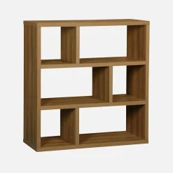 Asymmetrisches Bücherregal 3 Ebenen 6 Stauräume