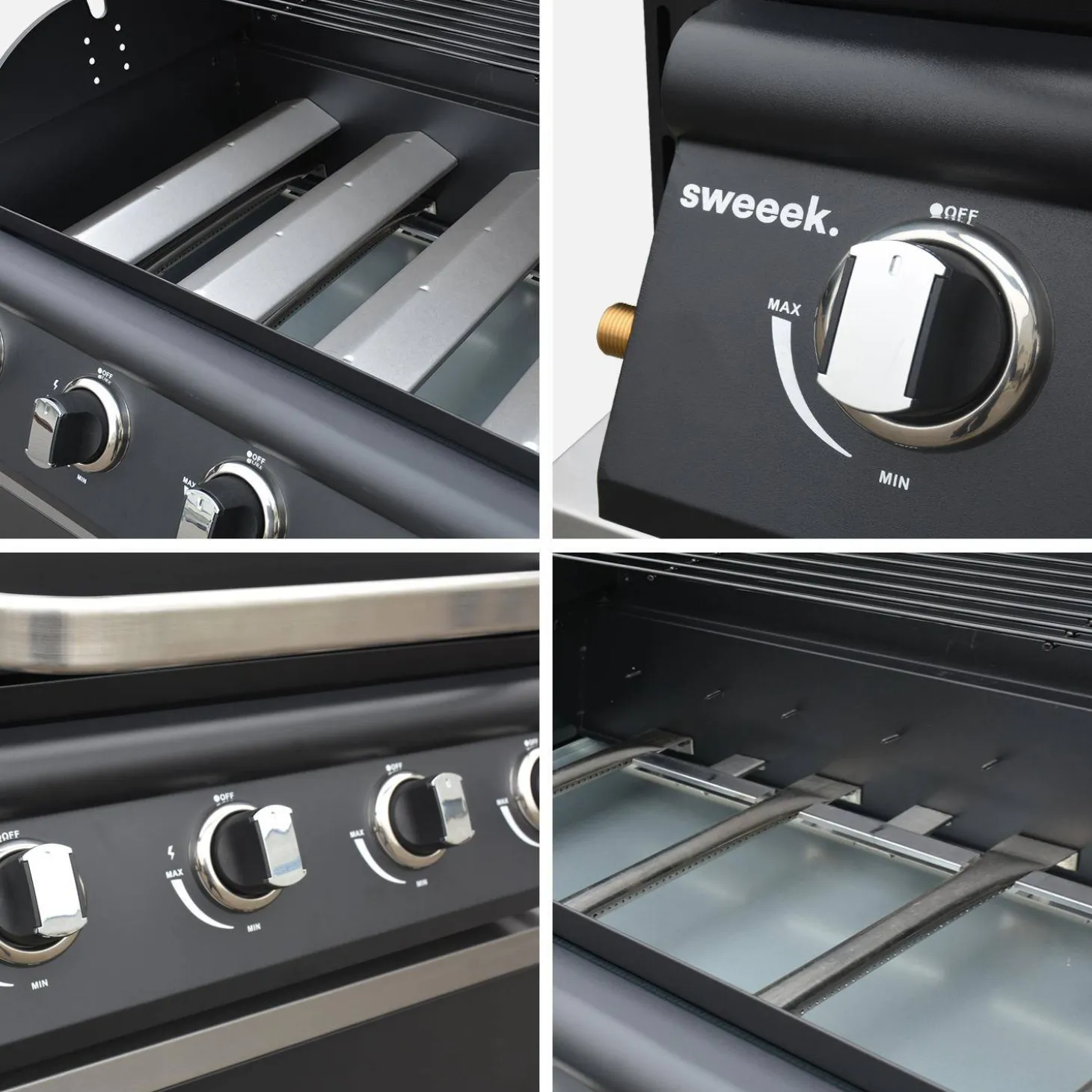 Außenküche 5 Elemente aus Stahl + Gasgrill 4 Brennern