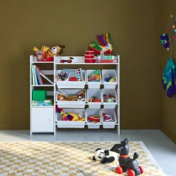 Aufbewahrungsmöbel für Kinder, 9 Behälter, 4 Einlegeböden, 1 Tür