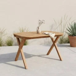 Ausziehbarer Gartentisch aus Akazienholz für 4-6 Personen 120/180cm