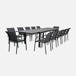 Ausziehbarer Gartentisch aus Aluminium für 10-12 Personen