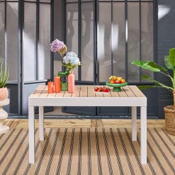 Ausziehbarer Gartentisch aus Aluminium, 8 Personen