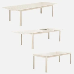 Ausziehbarer Gartentisch aus Aluminium, 10 Plätze