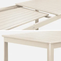 Ausziehbarer Gartentisch aus Aluminium, 10 Plätze