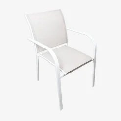 Ausziehbarer Gartentisch 135/270 cm, 8 Sessel, Aluminium und Textilene