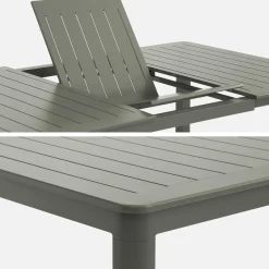 Ausziehbarer Gartentisch 199/258,5cm + 12 Sitzmöbel aus Aluminium