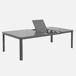 Ausziehbarer Gartentisch 199/258,5cm + 12 Sitzmöbel aus Aluminium