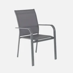 Ausziehbarer Gartentisch 199/258,5cm + 12 Sitzmöbel aus Aluminium