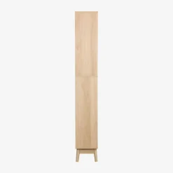 Badzimmerschrank schmal, Holzoptik, 3 Regale 2 Schubladen