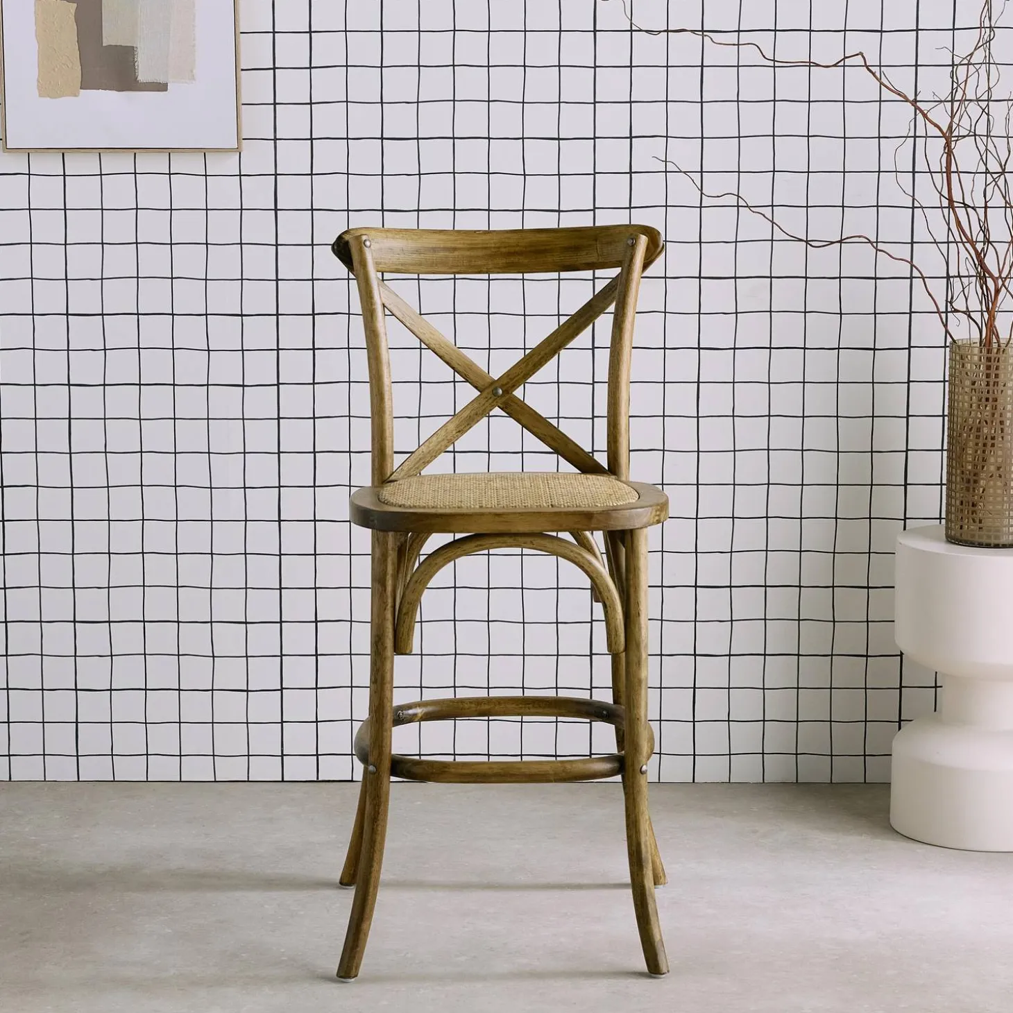 Barhocker Bistro Vintage Holz 65cm