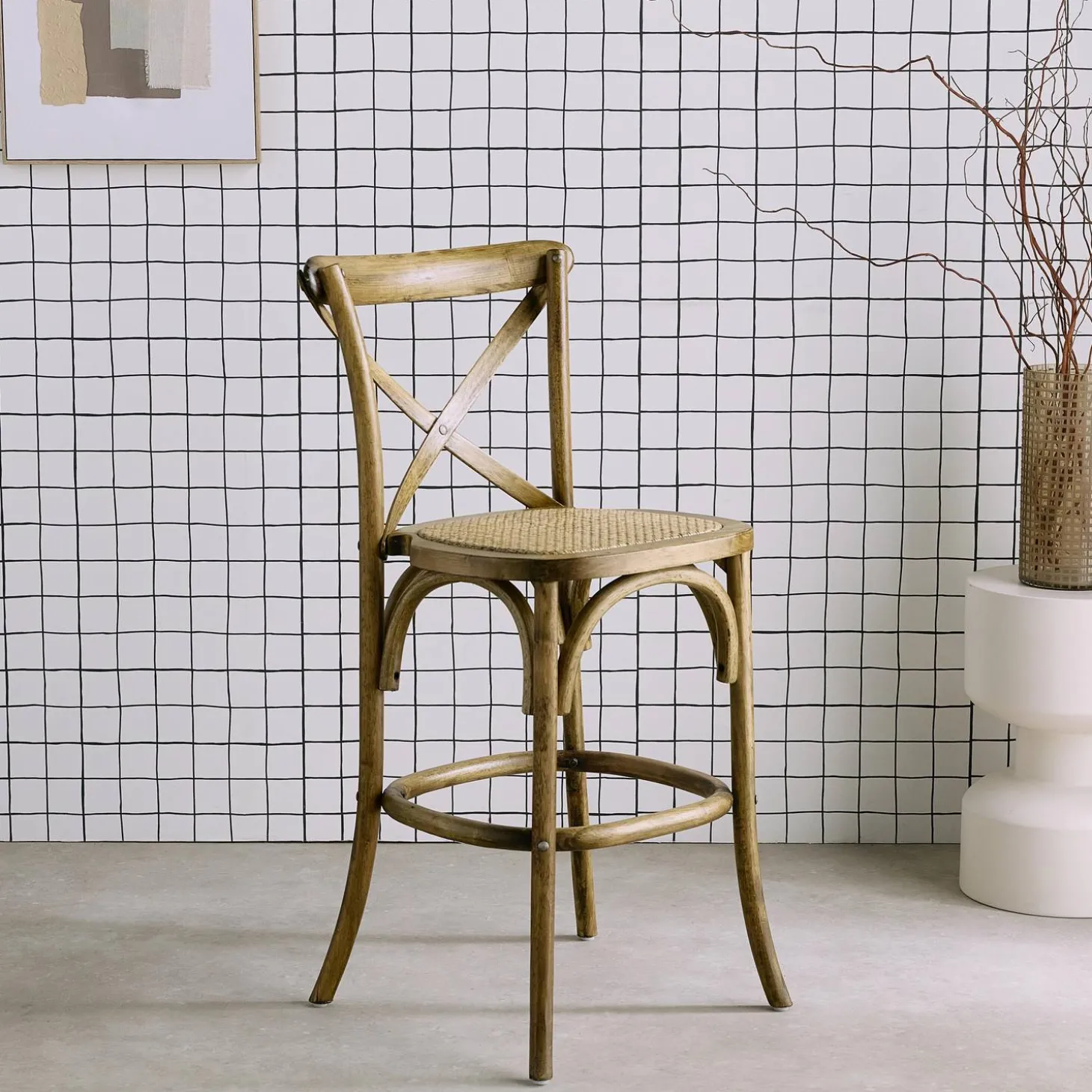 Barhocker Bistro Vintage Holz 65cm