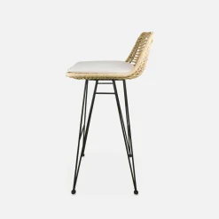 2 Barhocker Rattan und Metall, 67cm