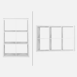Bücherregal Holzoptik 2 Ebenen 6 Stauräume