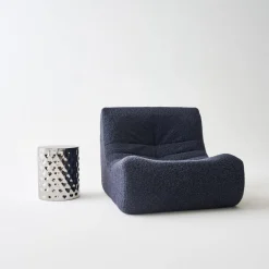 Beistelltisch, Sofaende, Nachttisch aus emailliertem Chromstahl Ø 33 x H 41 cm