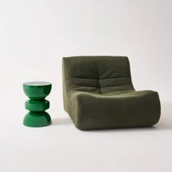 Beistelltisch, Sofatisch, Nachttisch aus Metall mit Glanzeffekt Ø32 x H44,5cm