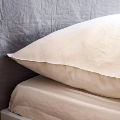 Bettwäche-Set sandgelb aus vorgewaschener Mikrofaser für ein Doppelbett