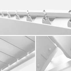 Bioklimatische Pergola Aluminium 3x4m + 1 Lamellenwand 100 cm + 1 Lamellenwand 130 cm Triomphe