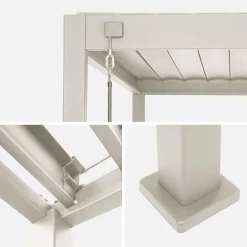 Bioklimatische Pergola Aluminium 3x4m + 1 Lamellenwand 100 cm + 1 Lamellenwand 130 cm Triomphe