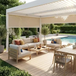 Bioklimatische Pergola Palace 3x4m + 2 Markisen 3m + 1 Markise 4m