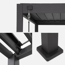 Bioklimatische Pergola Triomphe 3x3m V2 mit 2 Markisen 3 m