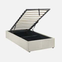 Boxbett mit Lattenrost und Kopfteil 90 x 190cm fein gerippter Cord