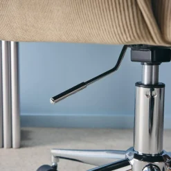 Bürostuhl mit Rollen, Cord, verchromtes Gestell