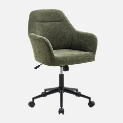 Bürostuhl mit Rollen und Chenille-Bezug, höhenverstellbar