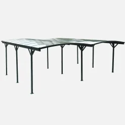Carport mit Aluminium- und Polycarbonat-Erweiterung 30 m²