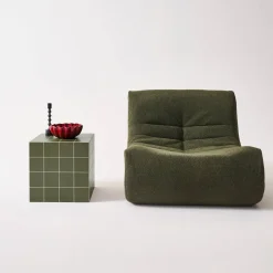 Couchtisch, kubischer Beistelltisch in Zementfliesen-Optik 40 x 40 cm