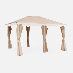 Dachtuch + Vorhänge für Pergola 3x4m Divio