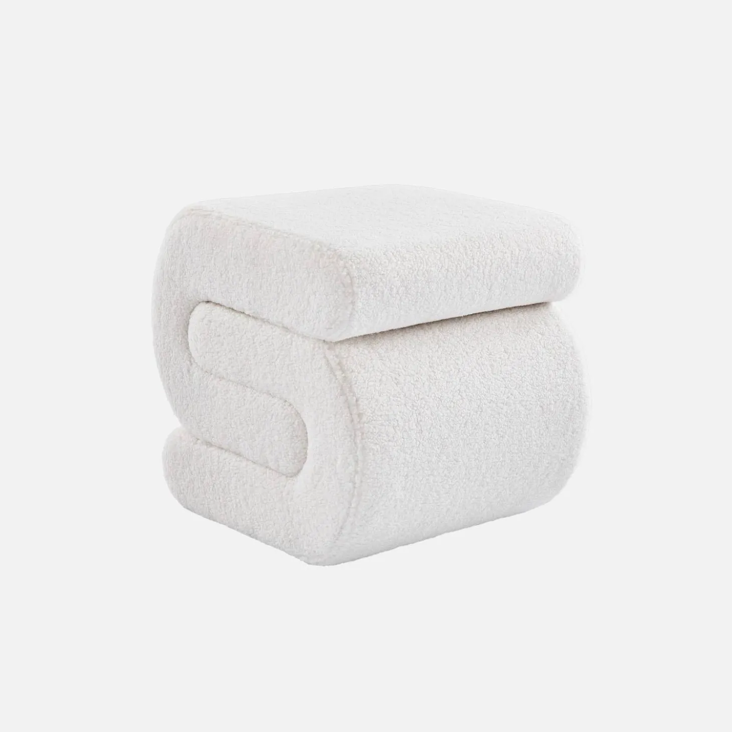 Design-Hocker mit Bouclé-Bezug 1 Platz
