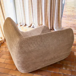 Eck-Sessel mit Cordbezug, 1-Sitzer