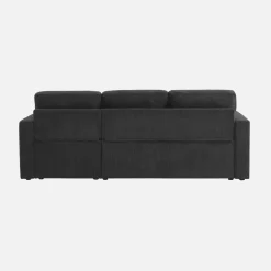 Ecksofa mit Schlaffunktion, Cord-Bezug, breit gerippt, 3-Sitzer