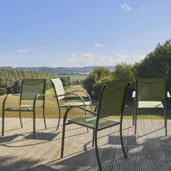 4er-Set Gartensessel aus Aluminium