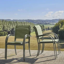 4er-Set Gartensessel aus Aluminium