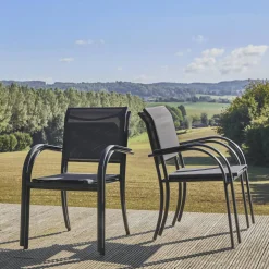 4er-Set Gartensessel aus Aluminium