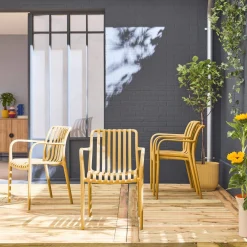 4er Set Gartensessel aus Kunststoff