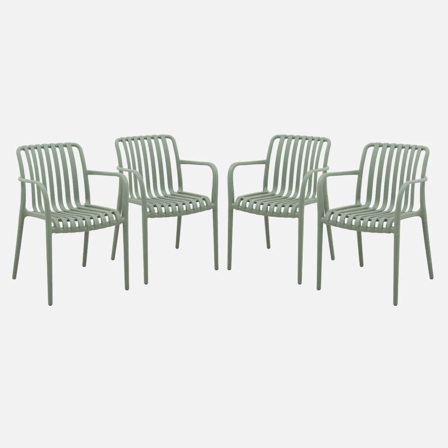 4er Set Gartensessel aus Kunststoff