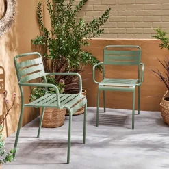 2er-Set Gartensessel aus Stahl