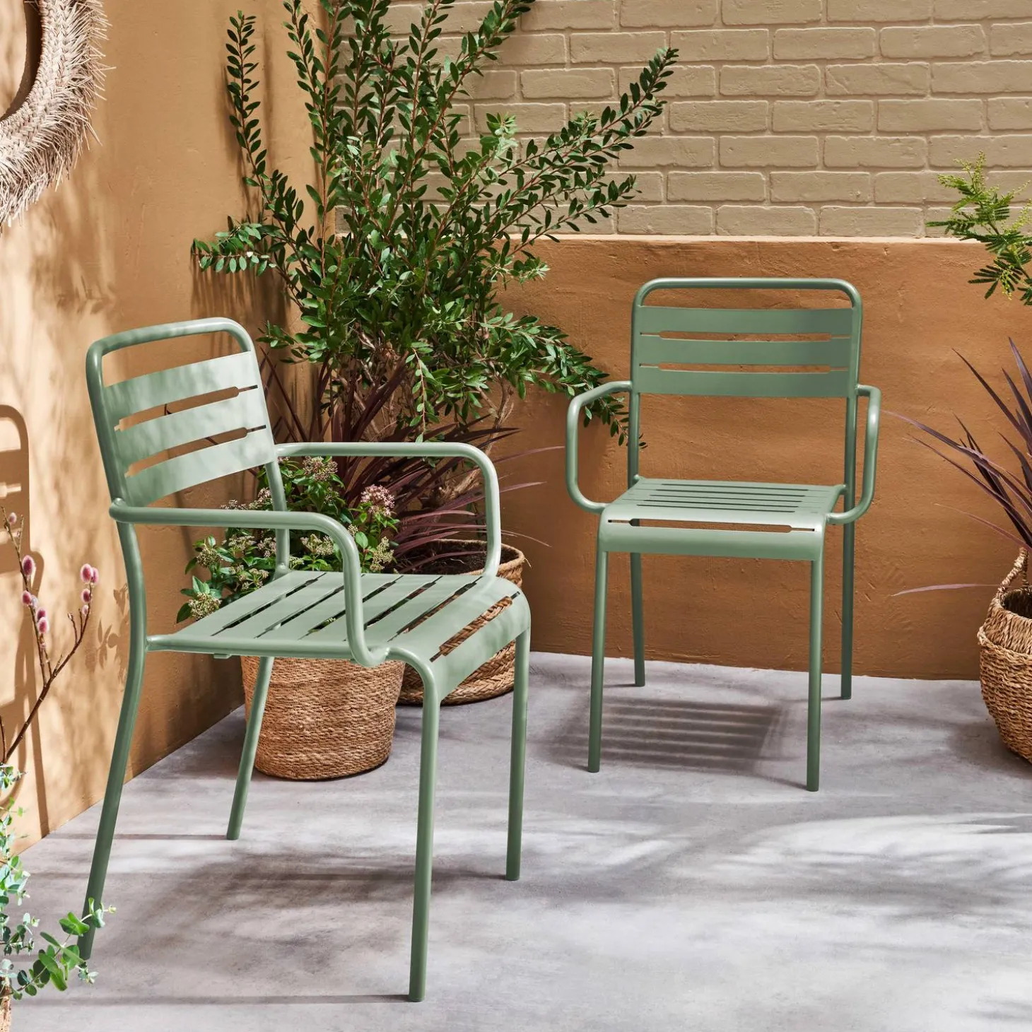 2er-Set Gartensessel aus Stahl