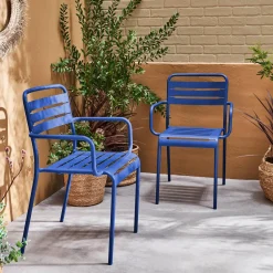 2er-Set Gartensessel aus Stahl