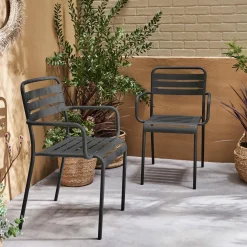 2er-Set Gartensessel aus Stahl