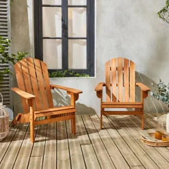 2er-Set Gartensesseln aus Holz