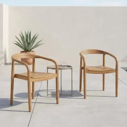 2er-Set Gartenstühle aus Akazienholz