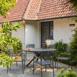 4er-Set Gartenstühle aus Aluminium und Textilene